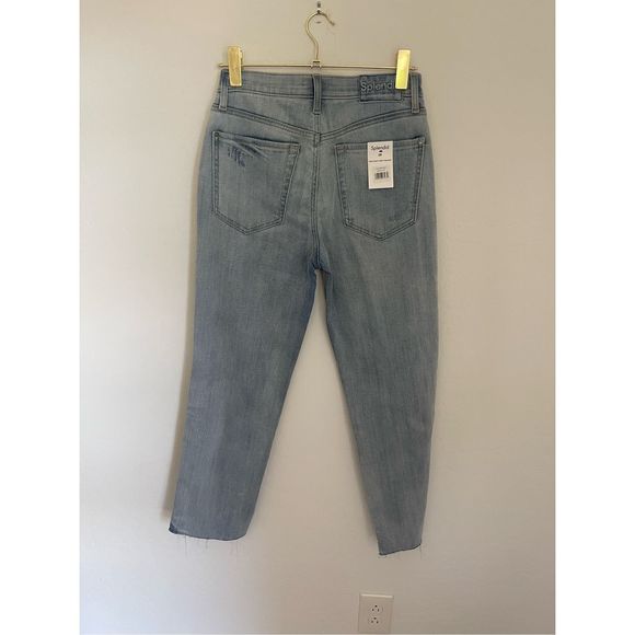 SPLENDID High Waist Destroyed Straight Crop Jean Size 28 NWT - Picture 3 of 8